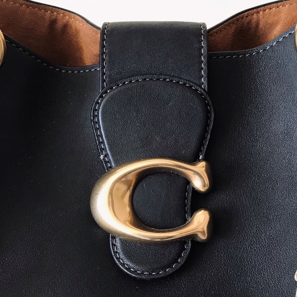 Coach Theo Leather Shoulder Tote Purse - Picture 5 of 16